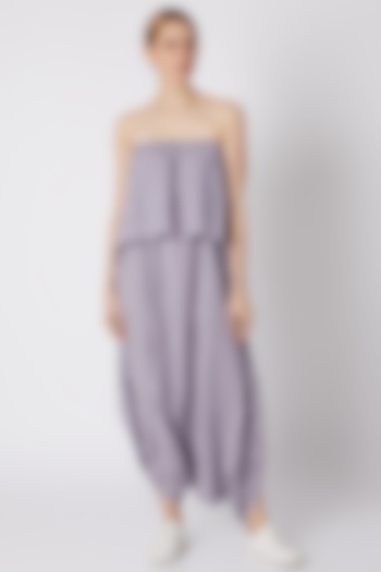 Lavender Striped Dhoti Jumpsuit by Mati