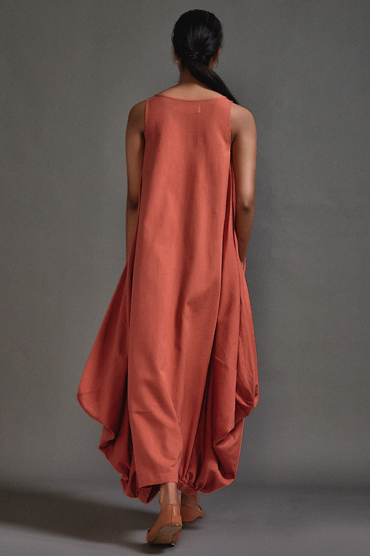 Rust Cotton Cowl Maxi Summer Dress by Mati at Pernia's Pop Up Shop