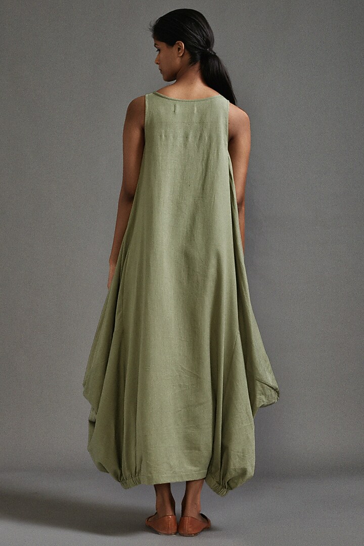 Green Cotton Cowl Maxi Summer Dress by Mati at Pernia's Pop Up Shop