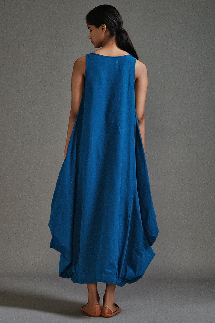 Blue Cotton Cowl Maxi Summer Dress by Mati at Pernia's Pop Up Shop