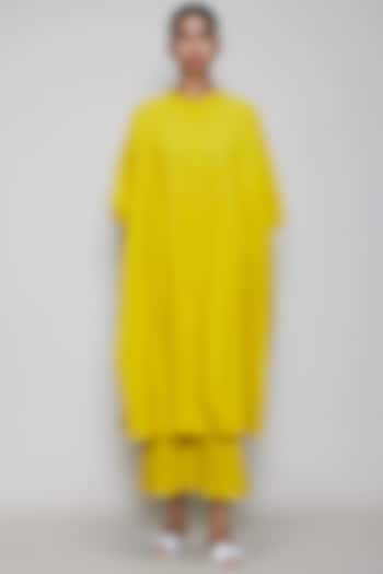 Yellow Handwoven Cotton Kaftan Tunic by Mati