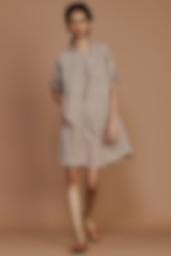 Ivory & Mauve Striped Summer Dress by Mati at Pernia's Pop Up Shop