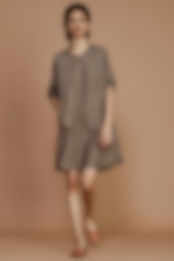 Brown & Charcoal Striped Summer Dress by Mati at Pernia's Pop Up Shop