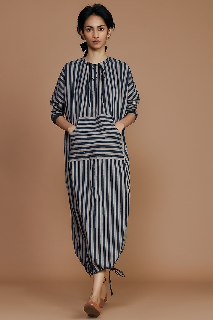 Grey Striped Dress by Mati