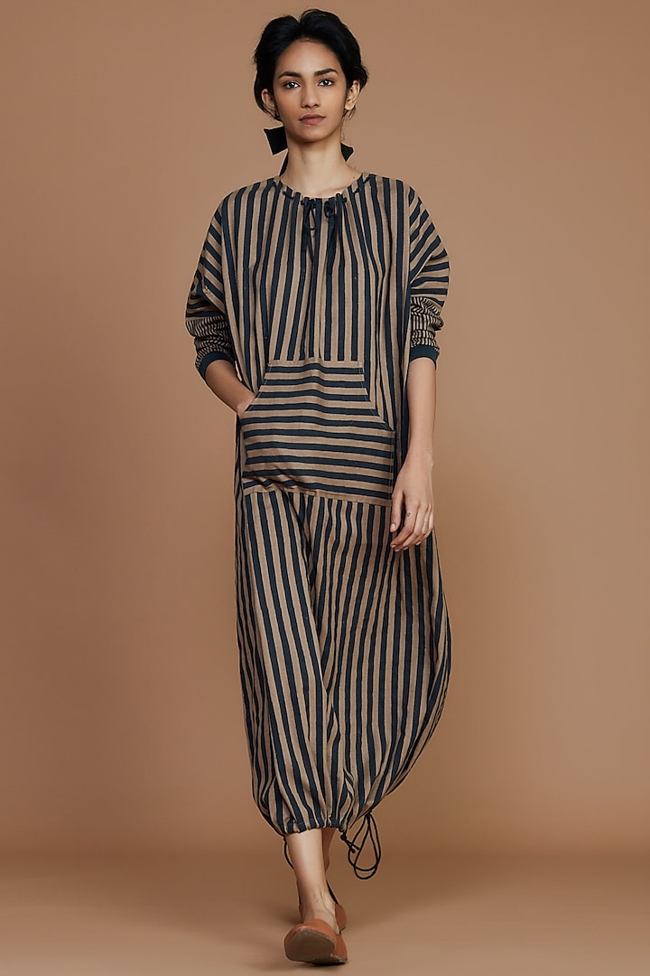 Brown Striped Dress by Mati