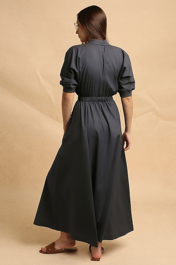 Ash Grey Handspun Cotton Jumpsuit by Mati at Pernia's Pop Up Shop