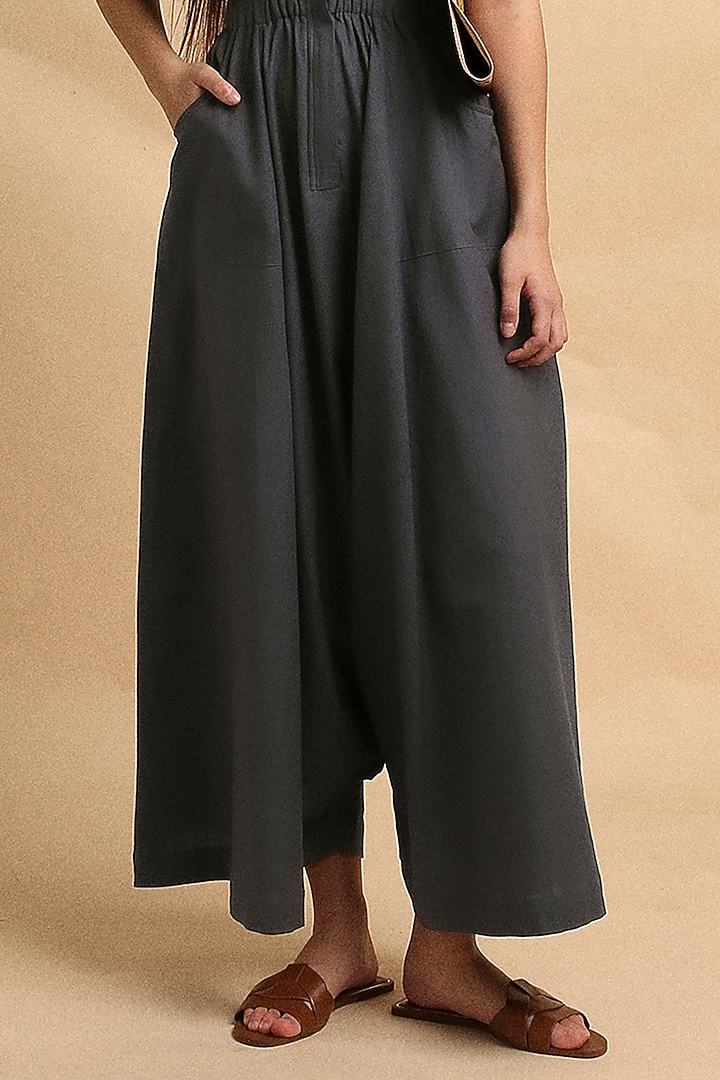 Ash Grey Handspun Cotton Jumpsuit by Mati at Pernia's Pop Up Shop