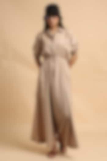 Sand-Colored Handspun Cotton Jumpsuit by Mati at Pernia's Pop Up Shop