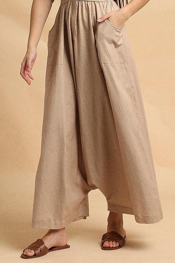 Sand-Colored Handspun Cotton Jumpsuit by Mati at Pernia's Pop Up Shop