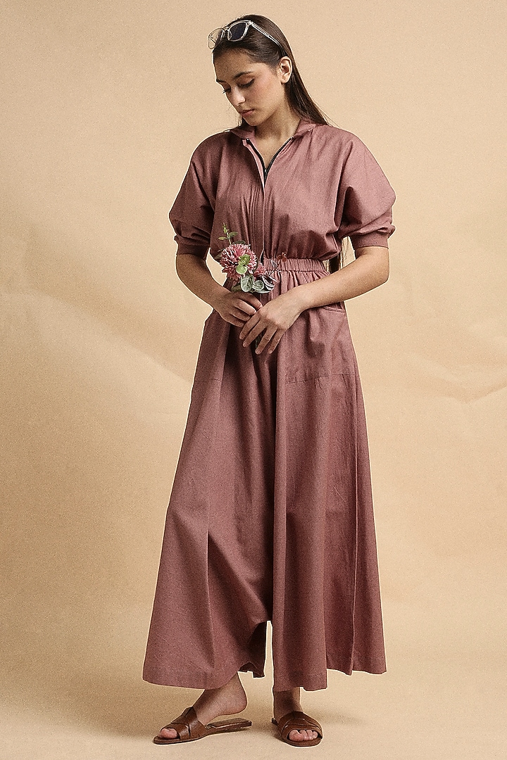 Blush Handspun Cotton Jumpsuit by Mati at Pernia's Pop Up Shop