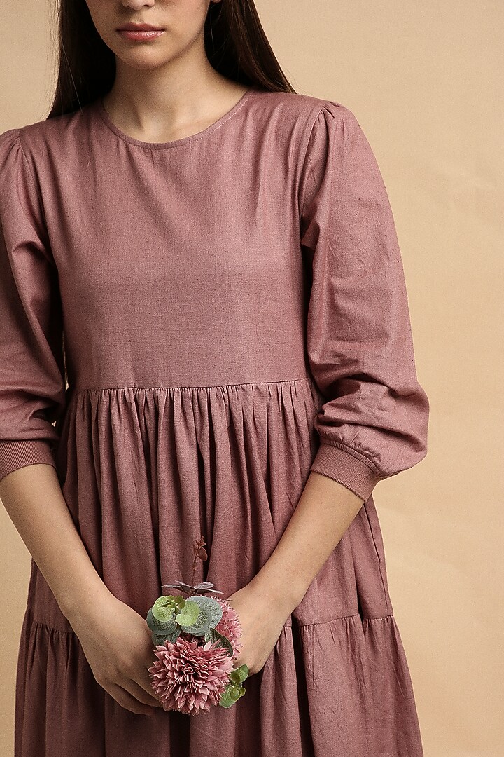 Blush Handspun Cotton Tiered Summer Dress by Mati at Pernia's Pop Up Shop