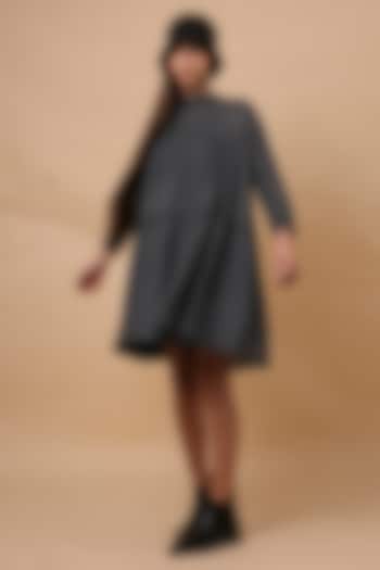 Ash Grey Handspun Cotton Mul Tiered Oversized Summer Dress by Mati at Pernia's Pop Up Shop