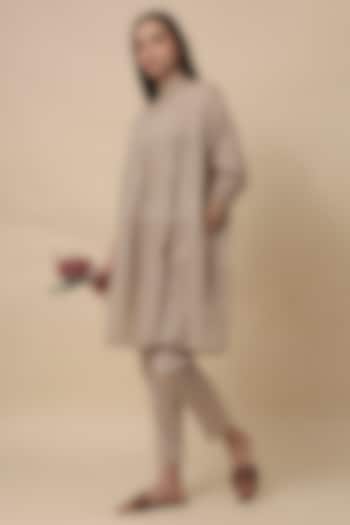 Sand-Colored Handspun Cotton Mul Co-ord Set by Mati at Pernia's Pop Up Shop