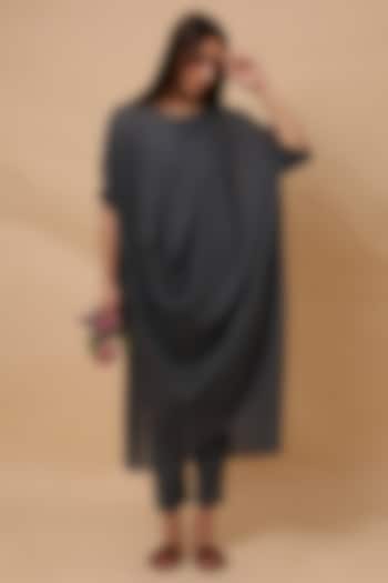 Ash Grey Handspun Cotton Mul Co-ord Set by Mati at Pernia's Pop Up Shop