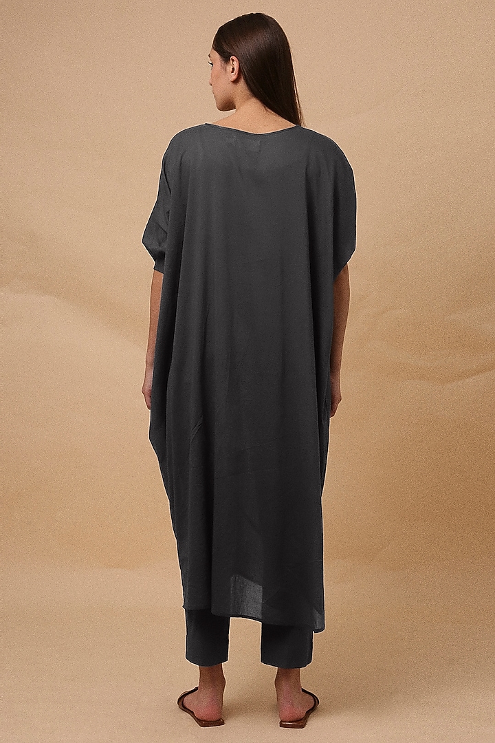 Ash Grey Handspun Cotton Mul Co-ord Set by Mati at Pernia's Pop Up Shop