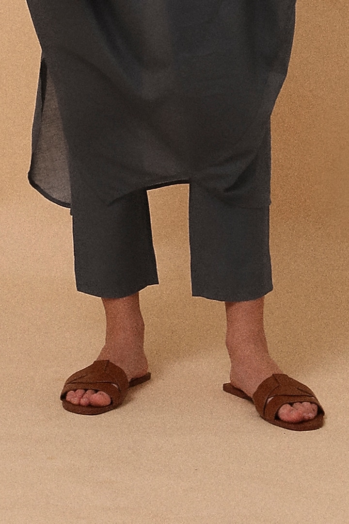 Ash Grey Handspun Cotton Mul Co-ord Set by Mati at Pernia's Pop Up Shop