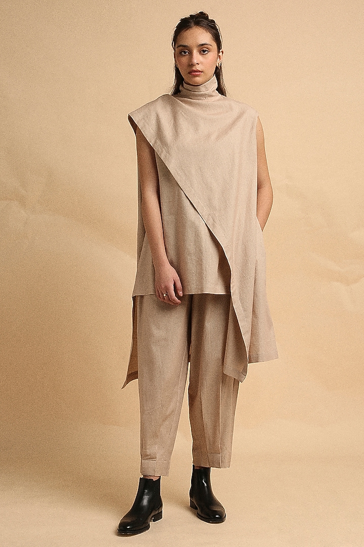 Sand-Colored Cotton Tunic Set by Mati at Pernia's Pop Up Shop
