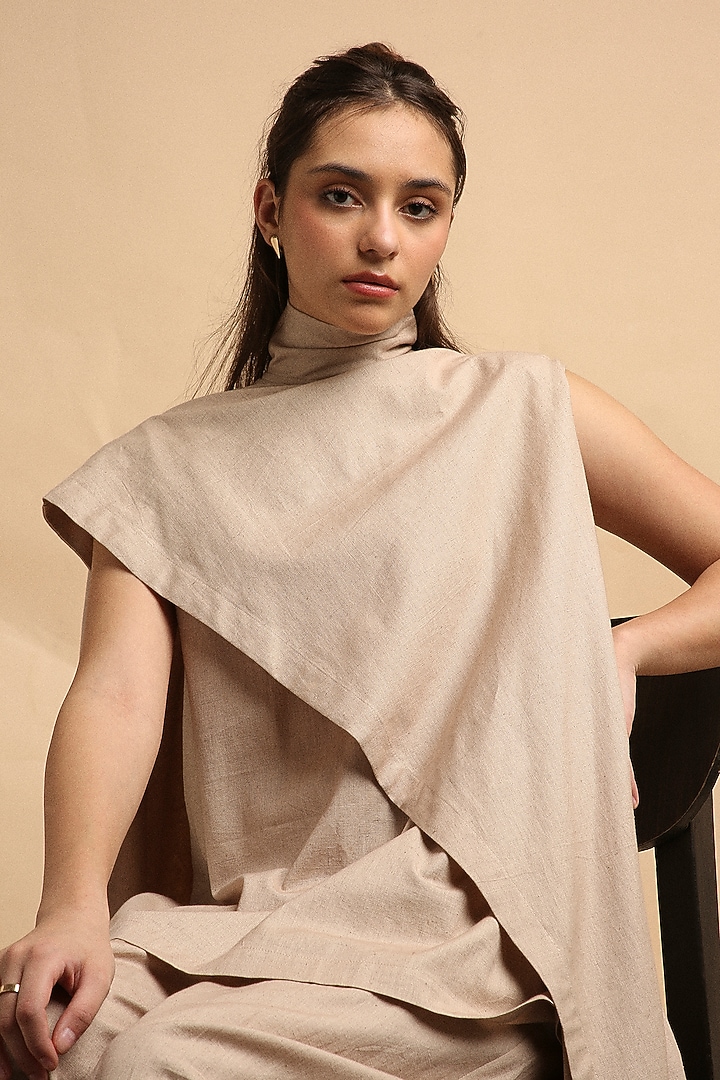 Sand-Colored Cotton Tunic Set by Mati at Pernia's Pop Up Shop