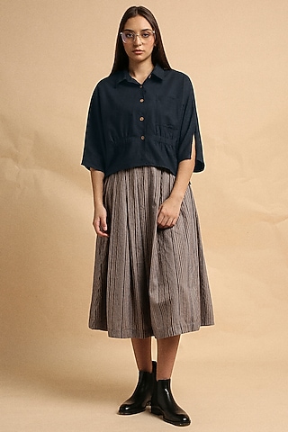 Charcoal Cotton Crop Top by Mati