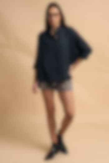 Grey Handspun Cotton Block Printed Co-Ord Set by Mati at Pernia's Pop Up Shop