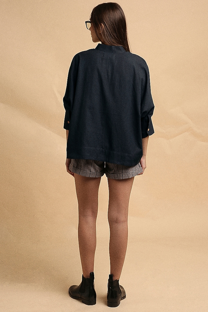 Grey Handspun Cotton Block Printed Co-Ord Set by Mati at Pernia's Pop Up Shop