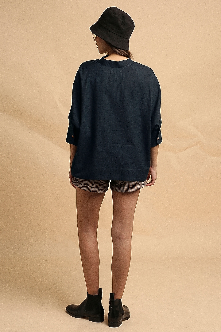 Grey Handspun Cotton Block Printed Co-Ord Set by Mati at Pernia's Pop Up Shop