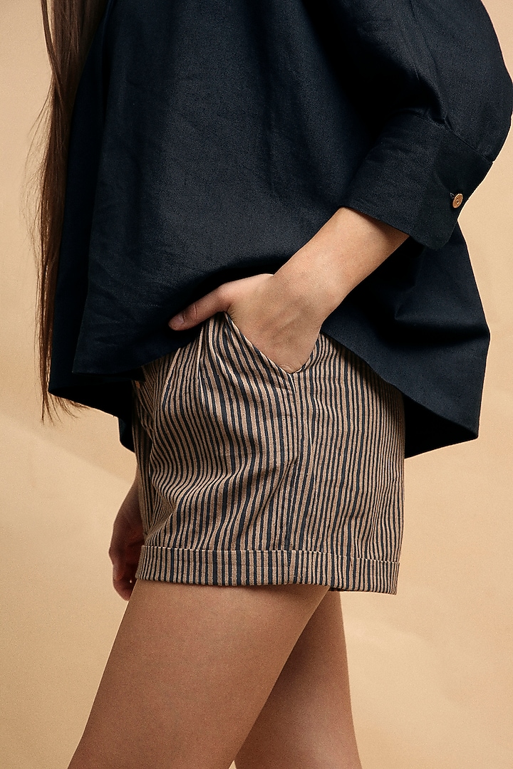 Grey Handspun Cotton Block Printed Co-Ord Set by Mati at Pernia's Pop Up Shop