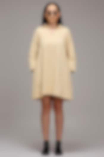Off-White Handwoven Cotton A-line Shift Summer Dress by Mati at Pernia's Pop Up Shop