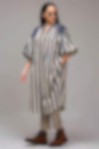 Off-White Handwoven Cotton Printed Pants by Mati at Pernia's Pop Up Shop