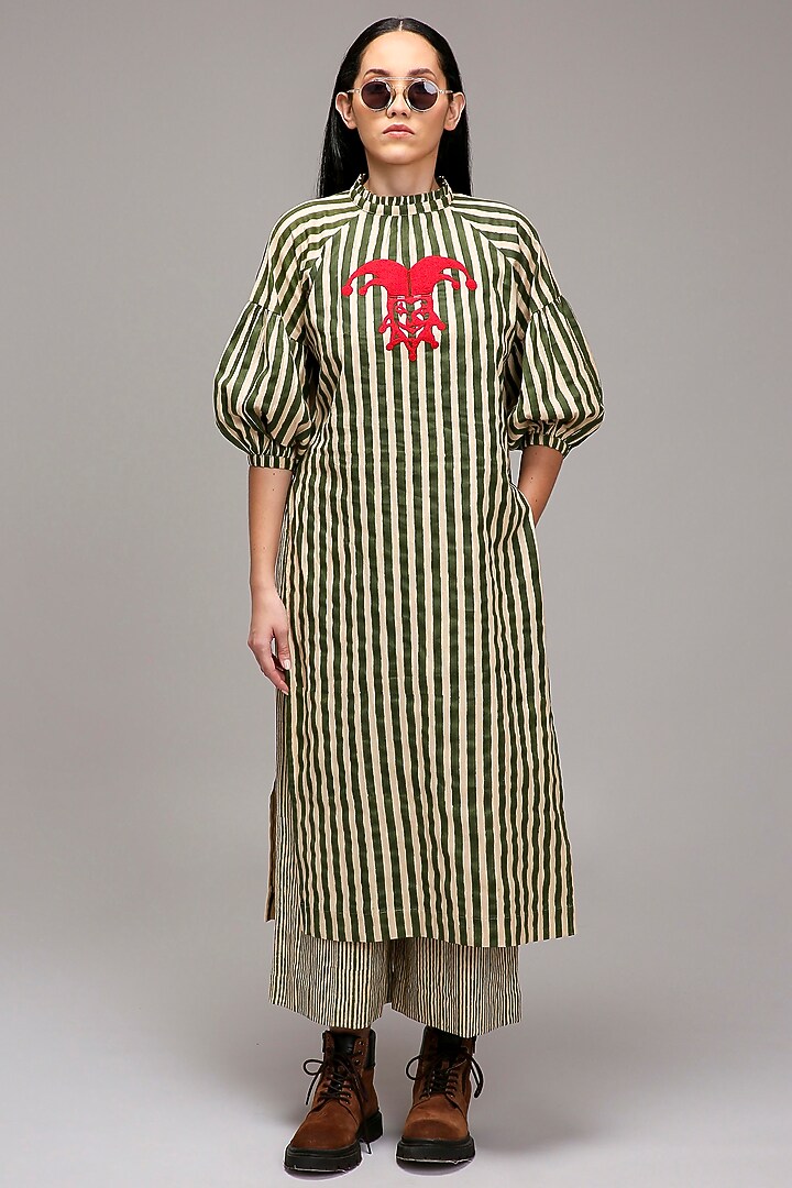 Off-White Handspun Cotton Handblock Printed Pants by Mati at Pernia's Pop Up Shop