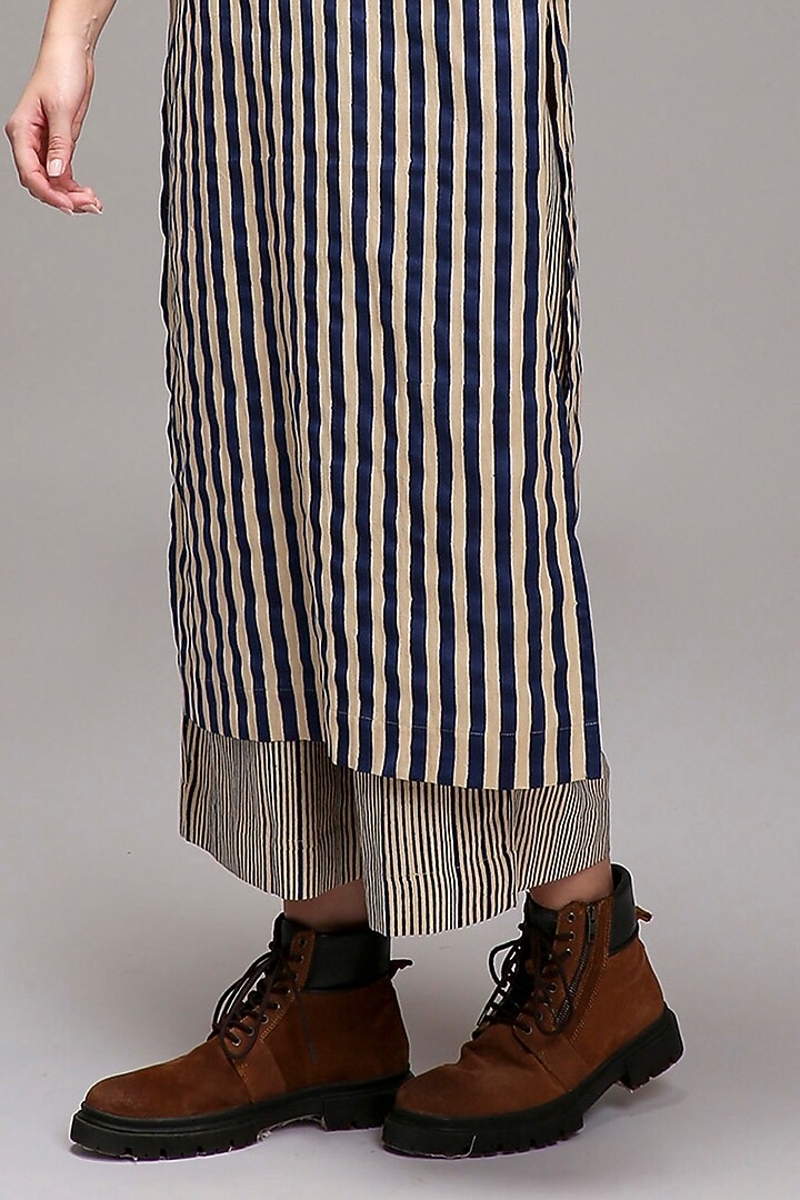 Off-White Handspun Cotton Handblock Printed Pants by Mati at Pernia's Pop Up Shop