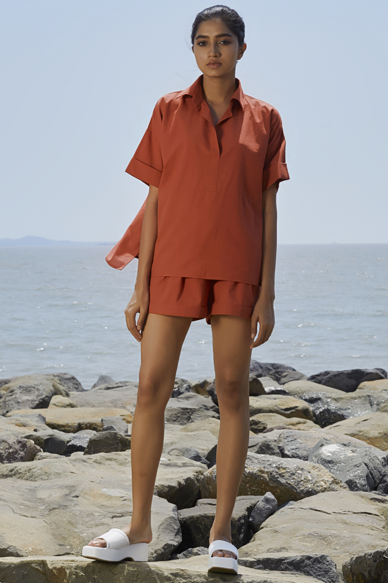 Rust Cotton Co-Ord Set by Mati at Pernia's Pop Up Shop