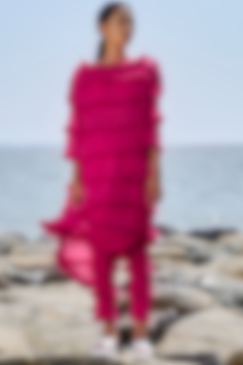 Pink Cotton Tiered Tunic by Mati at Pernia's Pop Up Shop