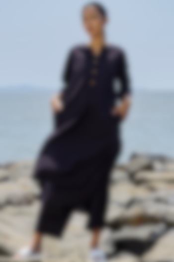 Black Cotton Tunic Set by Mati at Pernia's Pop Up Shop