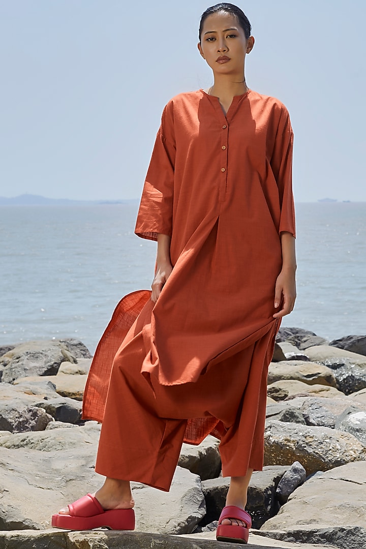 Rust Cotton Tunic Set by Mati at Pernia's Pop Up Shop