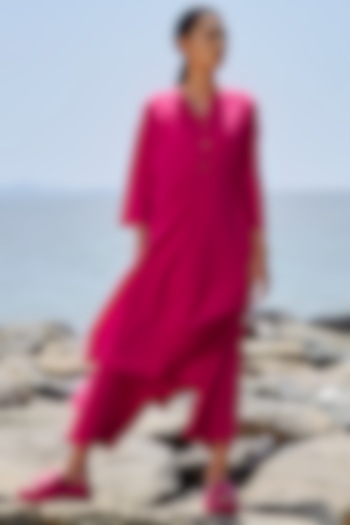 Pink Cotton High-Low Tunic by Mati