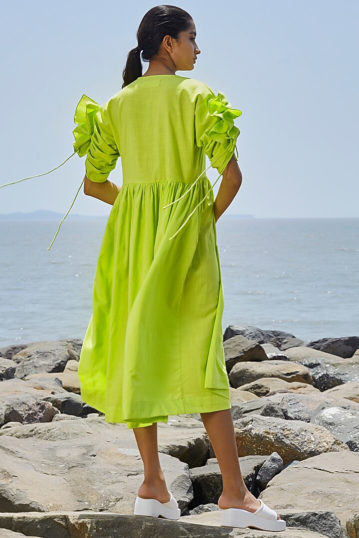 neon green summer dress Long Neon Mermaid Prom Dress with Sequins Neon Green / 0