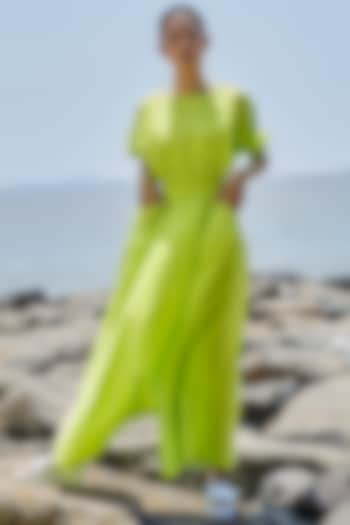 Neon Green Cotton Jumpsuit by Mati