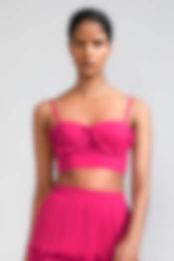 Pink Cotton Corset Top by Mati at Pernia's Pop Up Shop