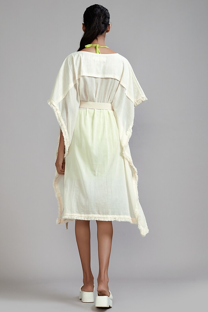 Off-White Mul Kaftan Top With Belt by Mati at Pernia's Pop Up Shop