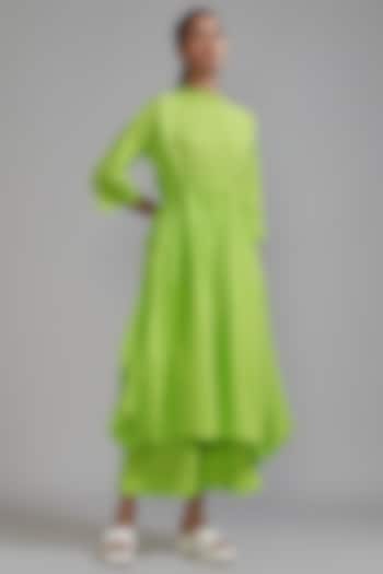 Neon Green Cotton Cowl Tunic by Mati at Pernia's Pop Up Shop