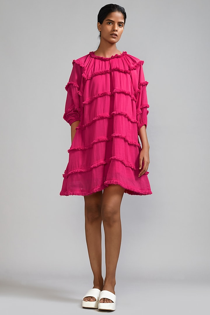 Pink Mul Mini Dress by Mati