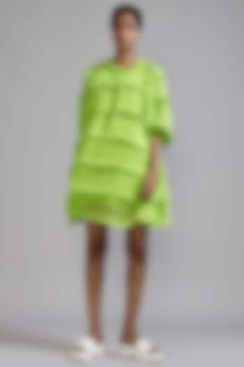 Neon Green Mul Mini Dress by Mati
