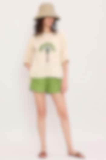 Coco Cream Cotton Hand Embroidered Top by Mati at Pernia's Pop Up Shop