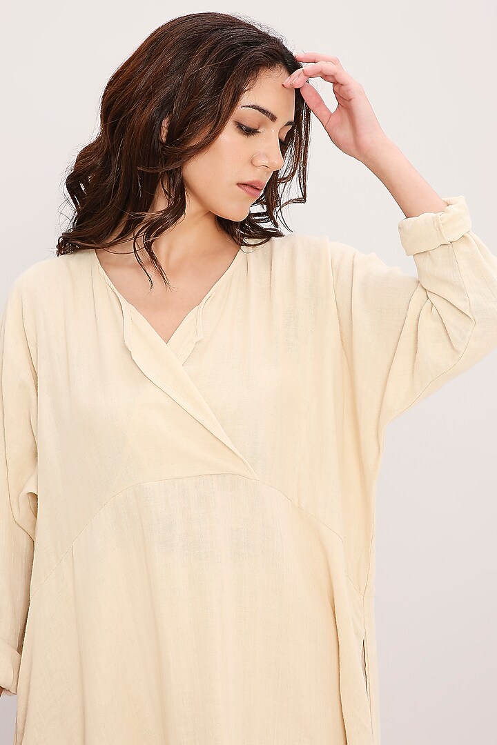 Coco Cream Handwoven Cotton Tunic Set by Mati at Pernia's Pop Up Shop