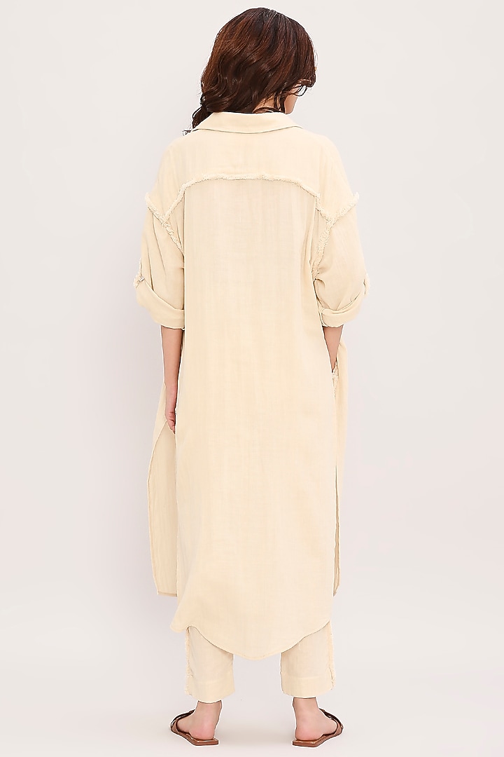 Cream Handwoven Cotton Co-Ord Set by Mati at Pernia's Pop Up Shop