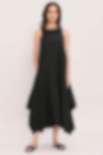 Black Cotton Cowl Summer Dress by Mati at Pernia's Pop Up Shop
