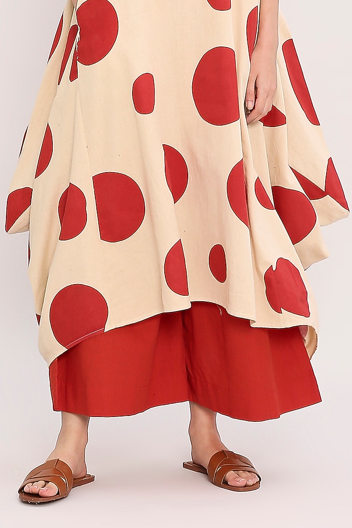Red Cotton Hand Block Printed Tunic Set by Mati at Pernia's Pop Up Shop