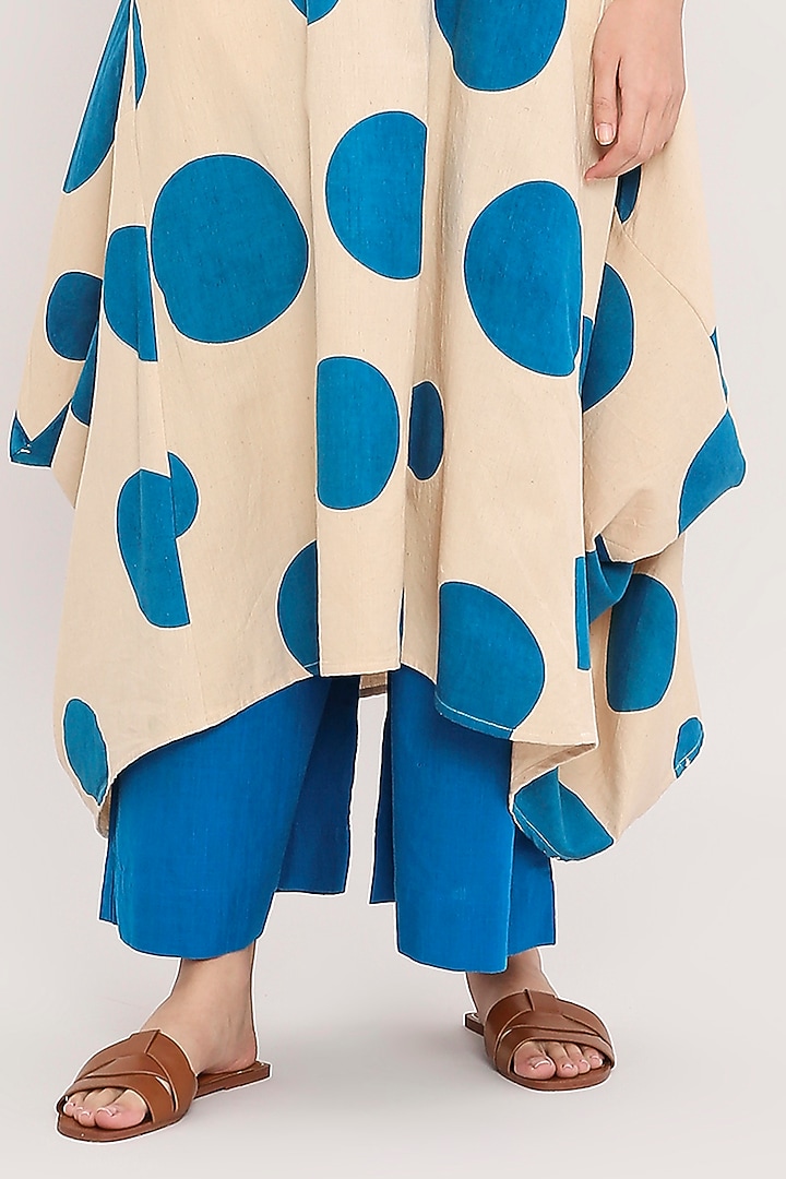 Blue Cotton Hand Block Printed Tunic Set by Mati at Pernia's Pop Up Shop