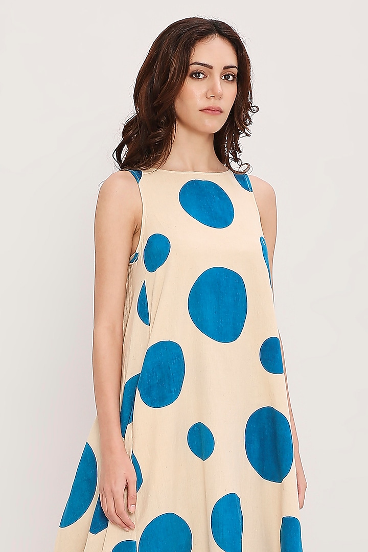Blue Cotton Hand Block Printed Tunic Set by Mati at Pernia's Pop Up Shop